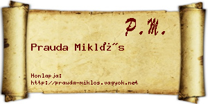 Prauda Miklós névjegykártya