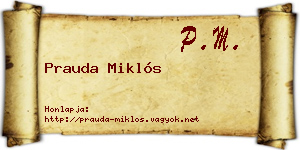Prauda Miklós névjegykártya